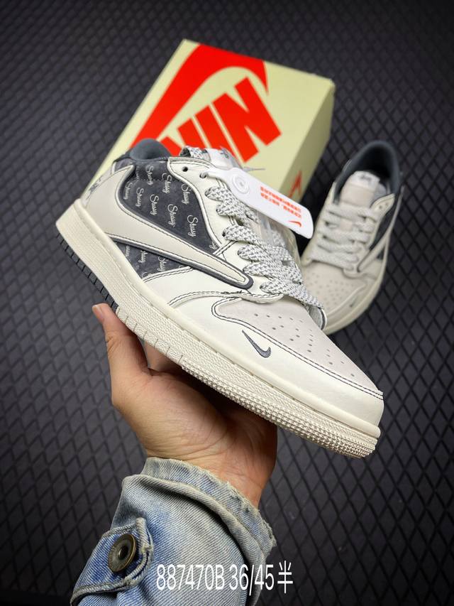 B Company-level Aj1 inverted hook Travis Scott X Air Jordan 1 "Reverse Mocha" Aj