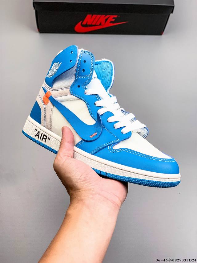 Off White x Air Jordan Aj1 High Og Ow Joint High-Top Casual Sneakers 0929335D24