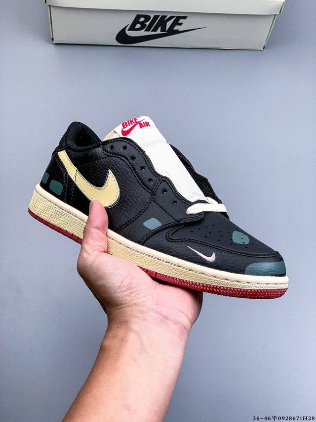 Nike Air Jordan 1 Low Aj1 Qiao 1 low-top trendy leisure sports sneakers. Aj1 low