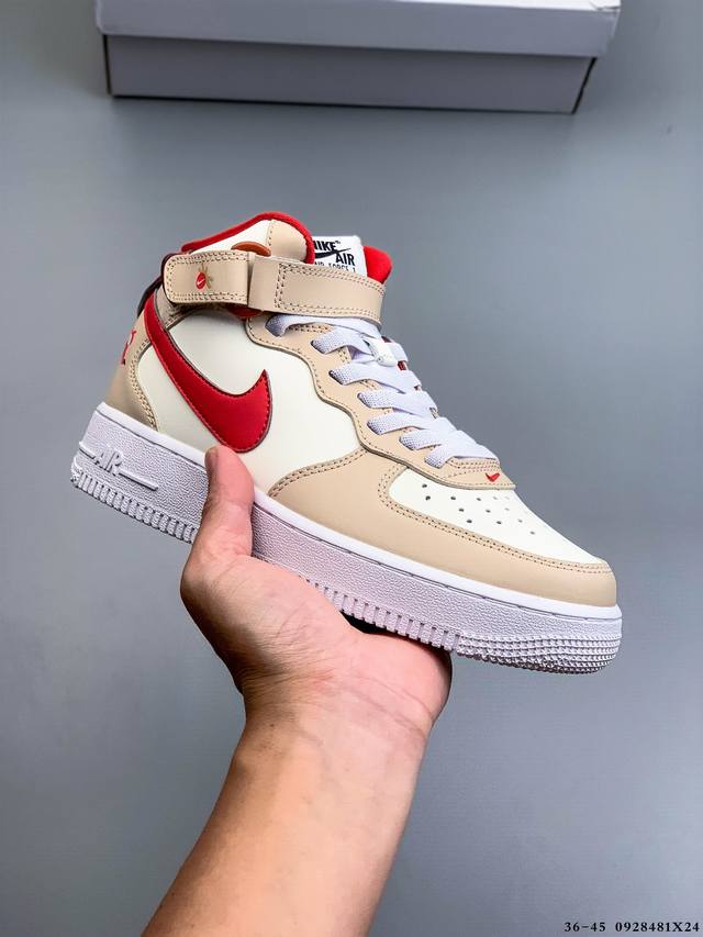 Second layer genuine label! Nike Air Force 1 Mid Air Force One mid-cut fashiona