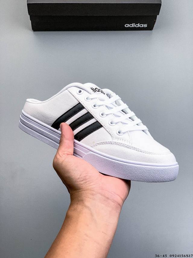 Adidas Vs Set Mule Unisex Classic Casual Canvas Sneakers 0924156S17