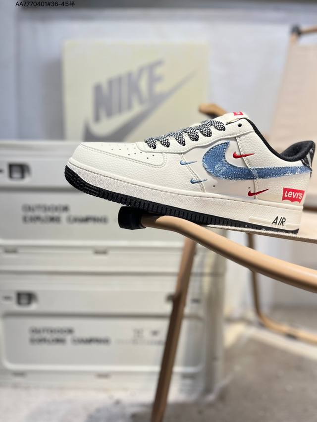 Levi's X NK Air Force 1'07 Low Air Force One Low-top Casual Sneakers#Custom lea