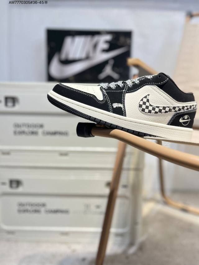 Company-grade top-grain leather Jordan Air Jordan 1 Low Aj1 low-top series bask