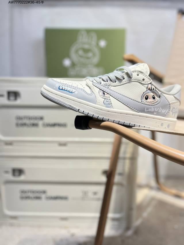Company-grade first-layer leather Labubu x Jordan Air Jordan 1 Low Aj1 low-top