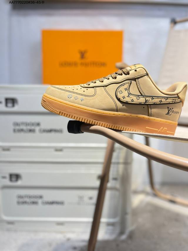 Lv X Nk Air Force 1'07 Low Air Force One Low-top Casual Sneakers#Custom leather,