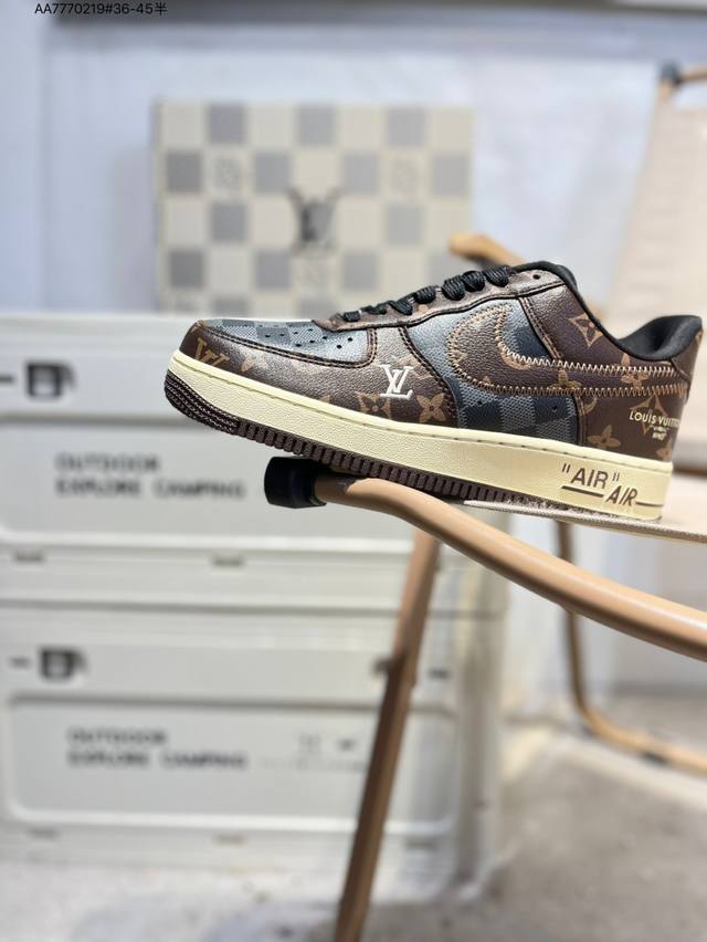 Lv X Nk Air Force 1'07 Low Air Force One Low-top Casual Sneakers#Custom leather,