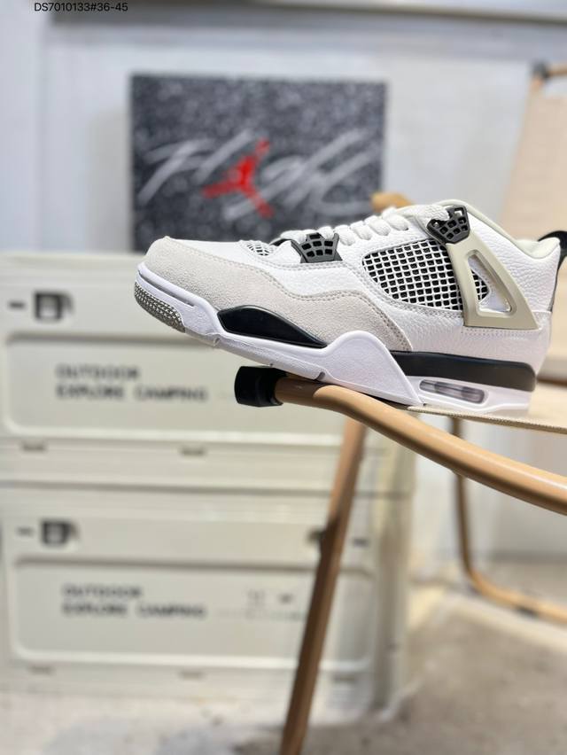 Air Jordan 4 Retro Black Military Blue Michael Jordan Aj4 mid-top retro casual