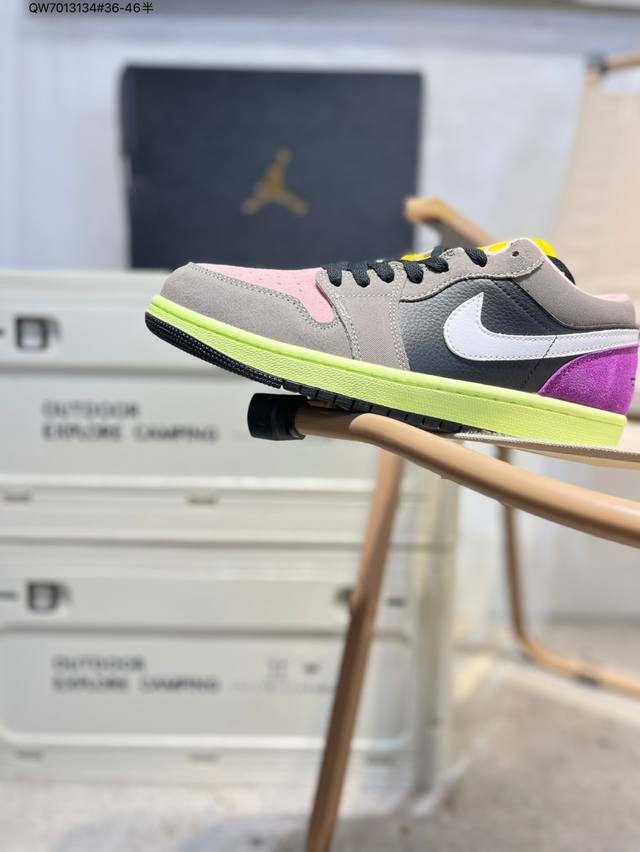 Company-grade top-grain leather Jordan Air Jordan 1 Low Aj1 low-top series bask