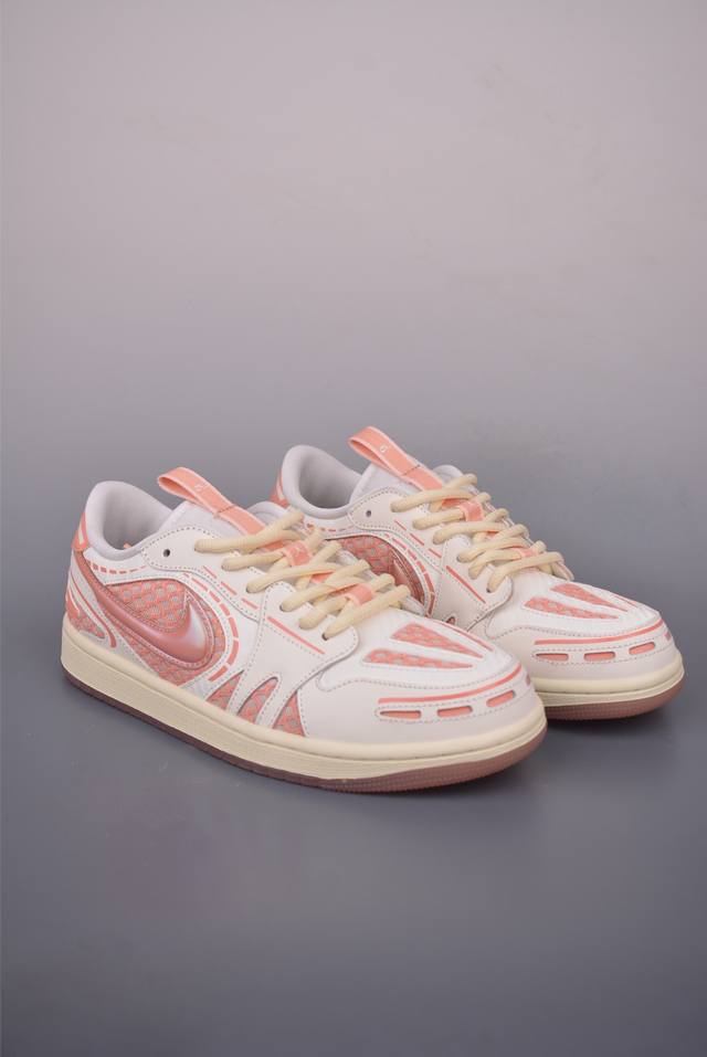 Air Jordan 1 Low White and Pink Aj1 Joe 1 low-top casual sneakers synchronized w