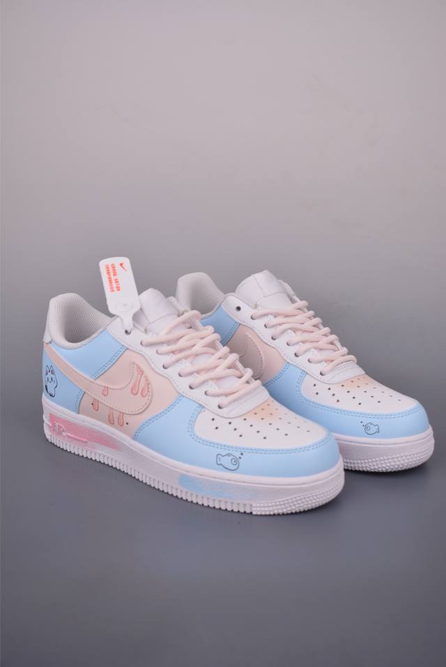 Nike Air Force 1 Low blue and pink summer Original last and original cardboard c
