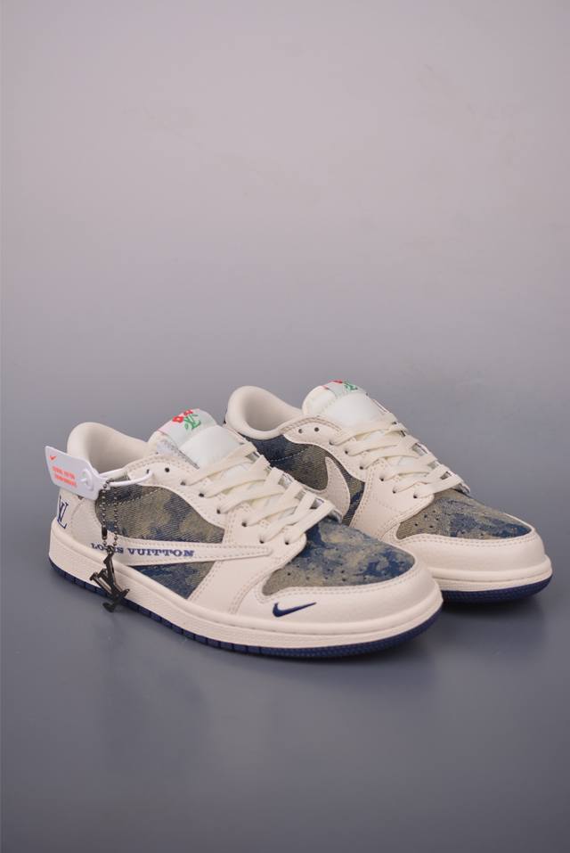 Fragment X Travis Scott X Lv Air Jordan 1 Low Three-Party Collaboration Inverted