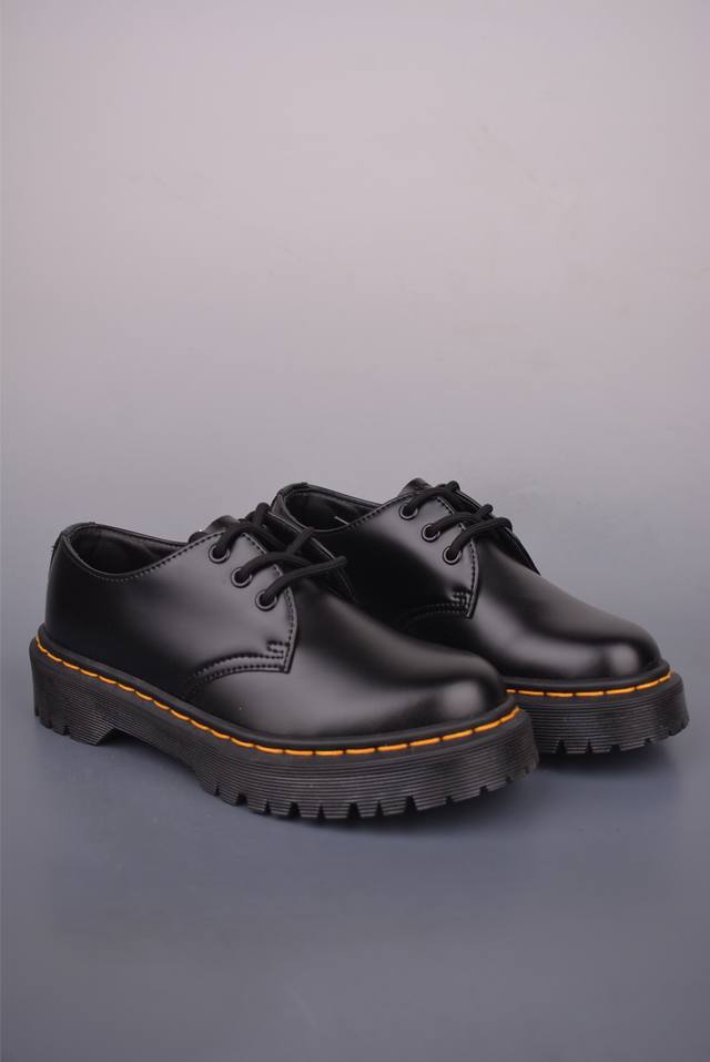 Dr.Martens Martin boots 1461 three-hole low-top midsole hard leather black Somet