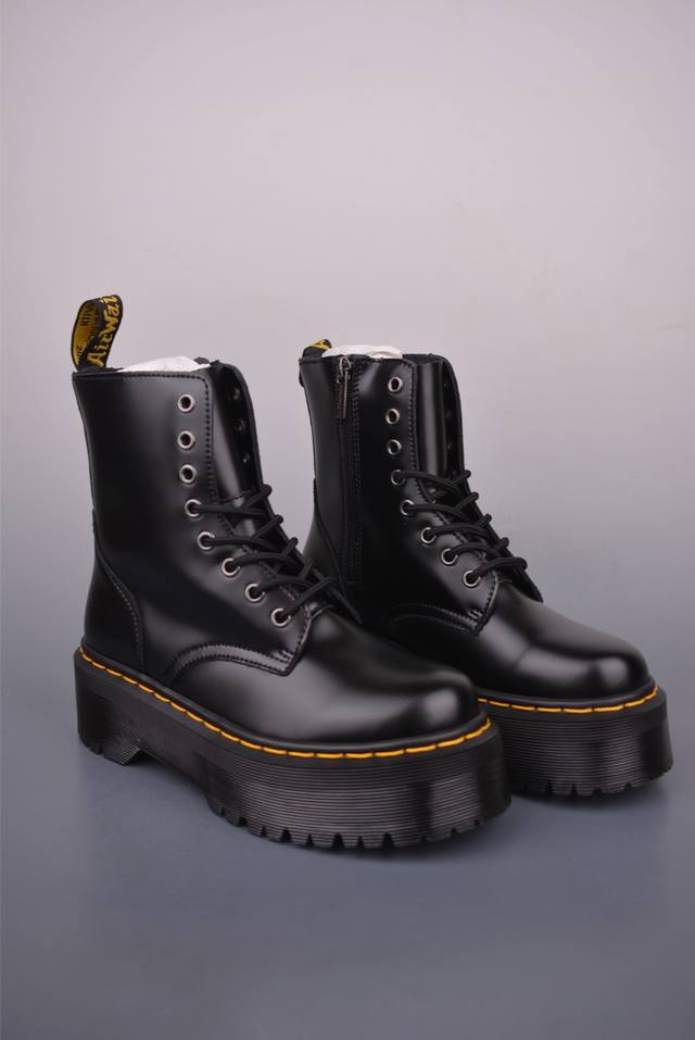 Dr.Martens Dr. Martin boots 1462 eight-hole high-top zipper thick sole hard leat