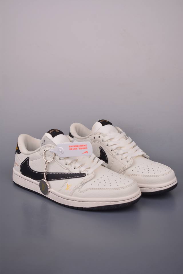 Fragment X Travis Scott X Lv Air Jordan 1 Low Three-Party Collaboration Inverted