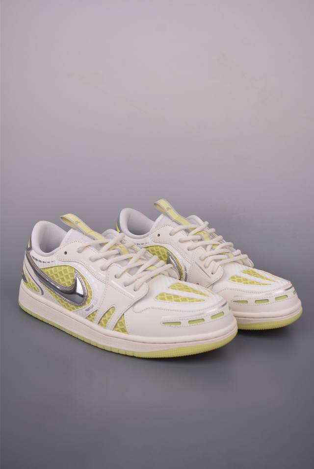 Air Jordan 1 Low Lemon Silver Aj1 Joe 1 low-top casual sneaker synchronized with