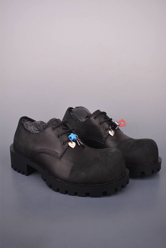 Balenciaga Rhino Derby catwalk style Bb buckle Derby low-top thick-soled casual