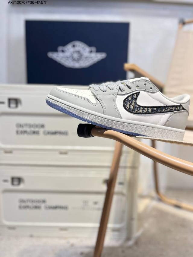 Company-level first-layer leather Dior x Jordan Air Jordan 1 Low Aj1 low-top se