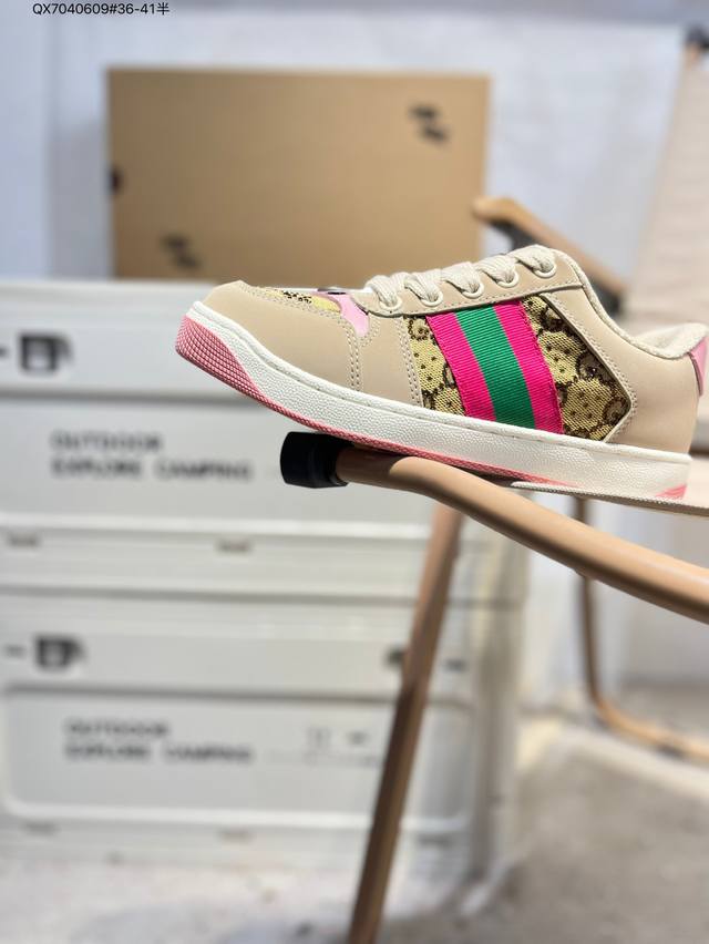 Gucci Distressed Screener Sneaker Gucci classic dirty shoes prototype retro vers