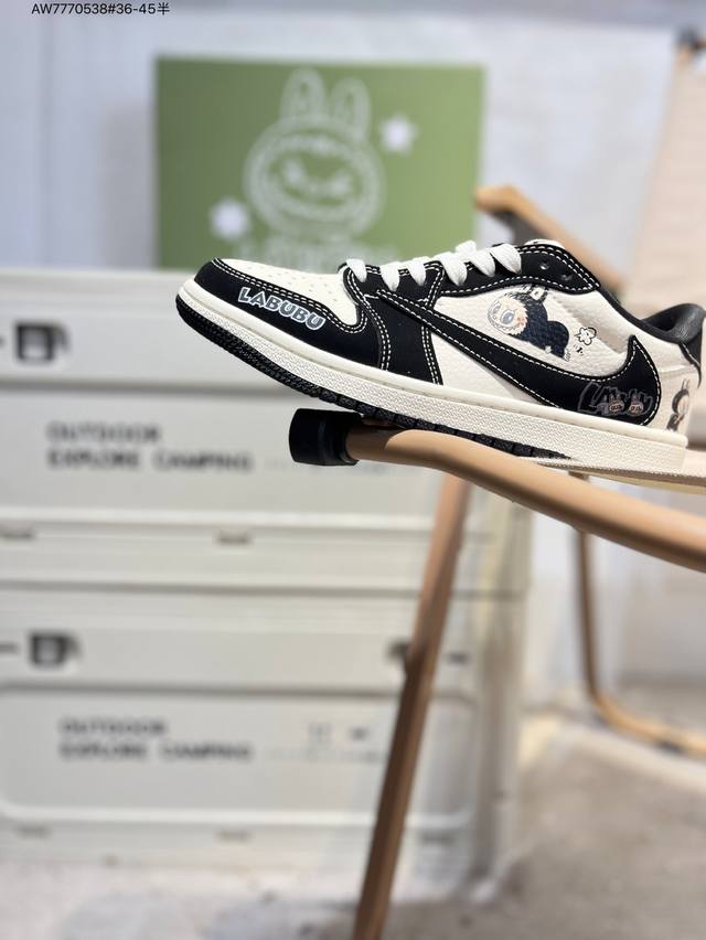 Company-grade first-layer leather Labubu x Jordan Air Jordan 1 Low Aj1 low-top