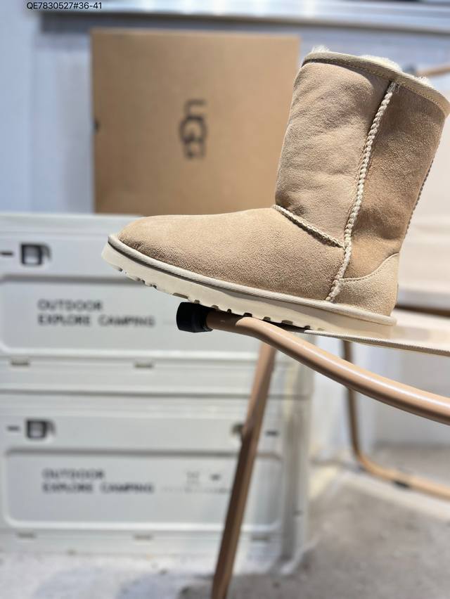 Ugg snow boots with waterproof suede leather upper. American luxury brand Ugg W