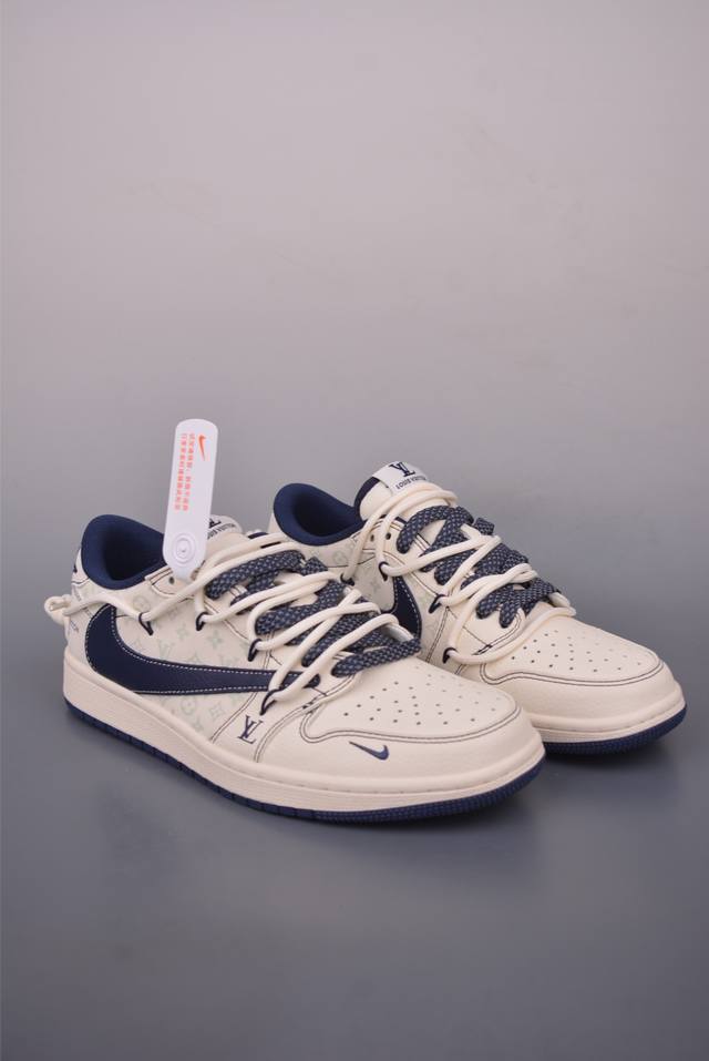 Fragment X Travis Scott X Lv Air Jordan 1 Low Deconstructed Laces Three-Party Co