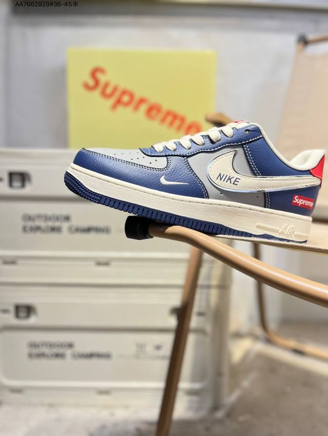 Supreme X NK Air Force 1'07 Low Air Force One Low-top Casual Sneakers#Custom lea