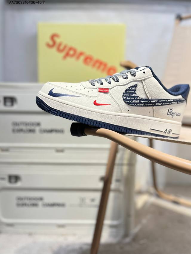 Supreme X NK Air Force 1'07 Low Air Force One Low-top Casual Sneakers#Custom lea
