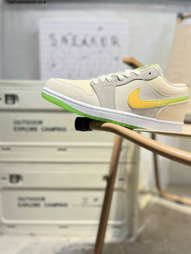 Company-grade top-grain leather Jordan Air Jordan 1 Low Aj1 low-top series bask
