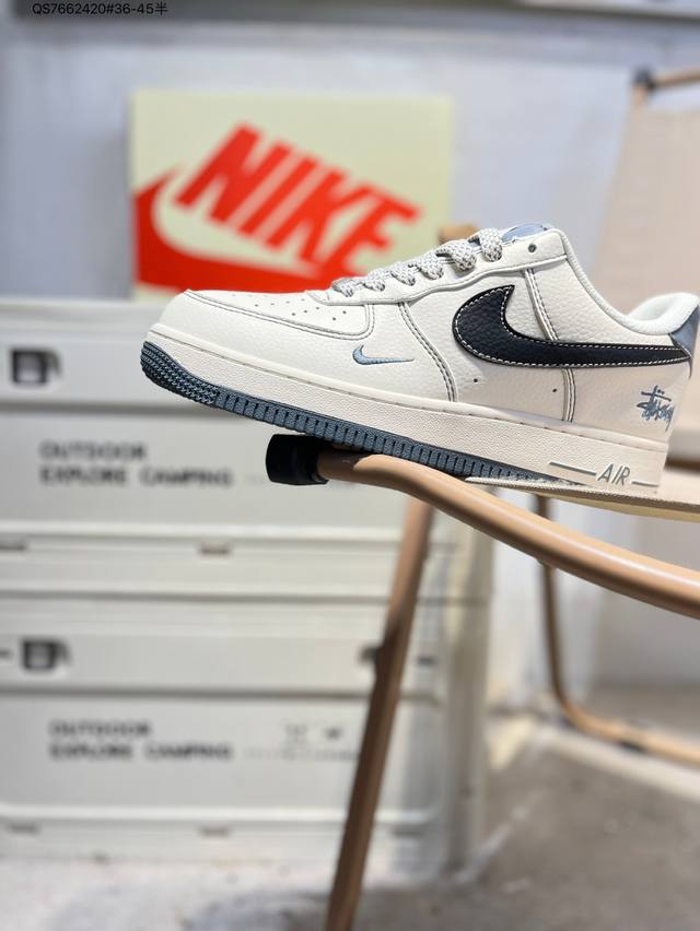 Stussy X NK Air Force 1'07 Low Air Force One Low-top Casual Sneakers#Custom leat