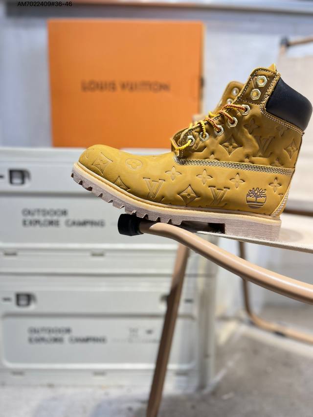 Timberland X Louis Vuitton Lv joint model Timberland presbyopic yellow boots ori