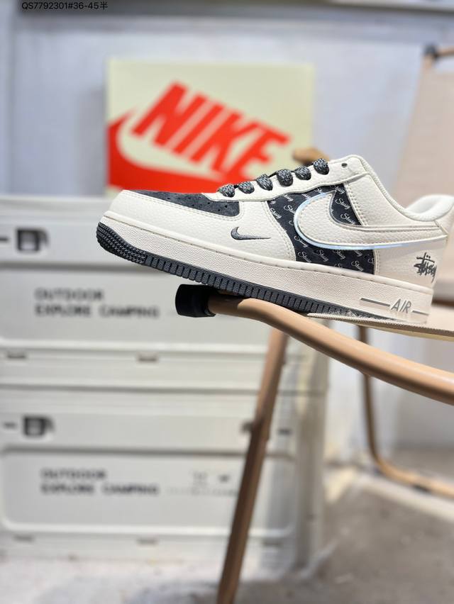 Stussy X NK Air Force 1'07 Low Air Force One Low-top Casual Sneakers#Custom leat