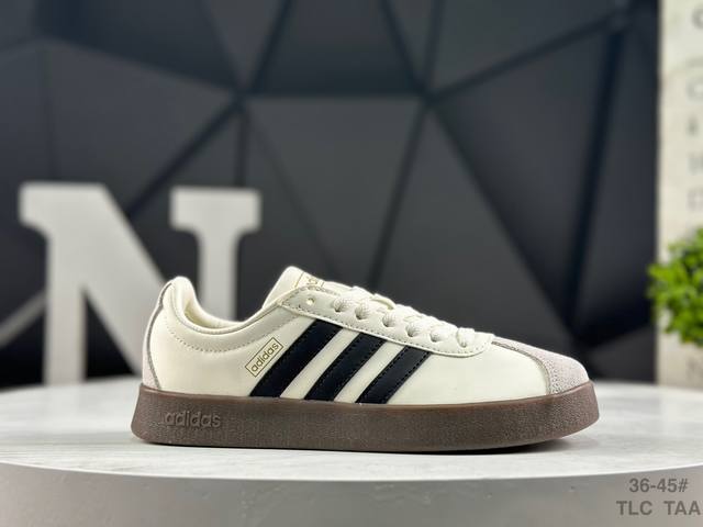 Adidas Vl Court 2.0 Versatile Item, Suede Leather, Non-slip, Wear-resistant, Lig