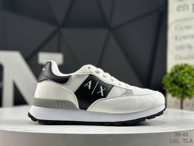 Armani Exchangeae Fabric Armani Logo Print Ax Mesh Panel Casual Shoes Sizes: 39