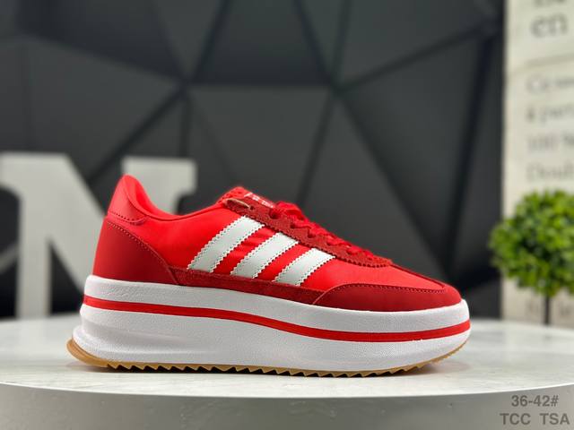 Adidas Originals SL 72 Stack Shoes, Adidas Striped Color Block Platform Low-Top