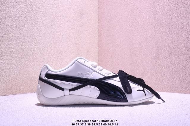 Puma Speedcat Black and White Rose Style Thin-Soled German Training Casual Racin