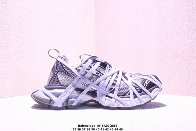 Balenciaga 3XL Mesh Lace-up Low-Top Distressed Gold Grey Muddy Dad Shoes. The 3X