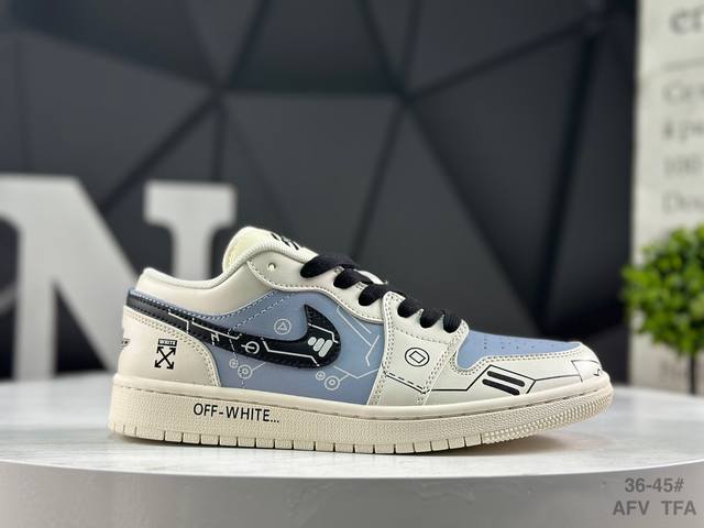 Nike Jordan Air Jordan 1 High-end Custom Low-top Retro Shock-absorbing Anti-slip