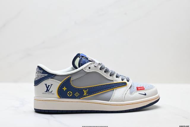 Company Grade Nike Air Jordan 1 X Travis Scott AJ1 Reverse Swoosh 'DIY' Custom N