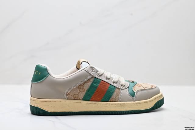 Authentic Gucci Distressed Screener Sneaker, Vintage Style, Original Distressed