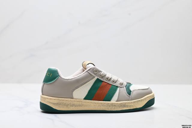 Authentic Gucci Distressed Screener Sneaker, Vintage Style, Original Distressed