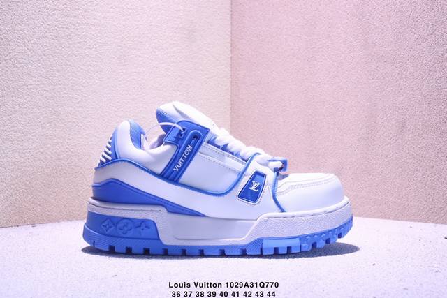 Louis Vuitton Lv Trainer sneakers, latest colorway, basketball style sneakers. D