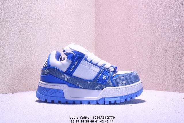 Louis Vuitton Lv Trainer sneakers, latest colorway, basketball style sneakers. D