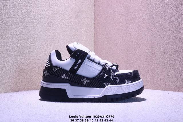 Louis Vuitton Lv Trainer sneakers, latest colorway, basketball style sneakers. D