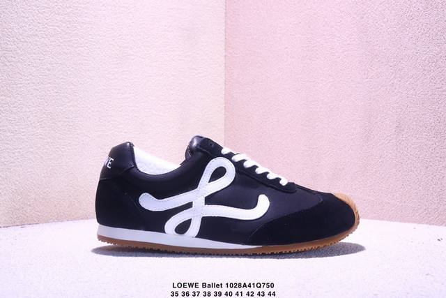 Company-grade Loewe Ballet Runner 2.0 calfskin round-toe lace-up low-top casual