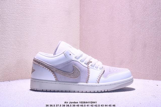 Jordan Air Jordan 1 Leather Comfortable Soft Breathable Low-Top Retro Basketball