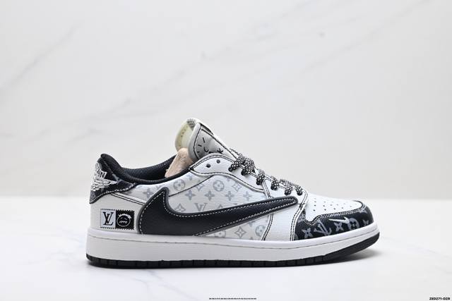 Company Grade Nike Air Jordan 1 X Travis Scott AJ1 Reverse Swoosh 'DIY' Custom N