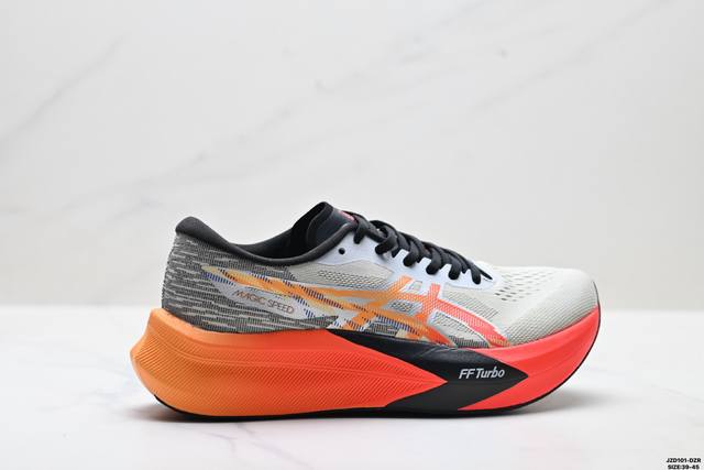 Company-grade Asics Magic Speed 4 stability running shoes. The upper features a