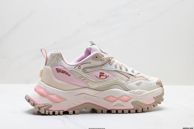 Company Grade Fila Fusion Bianco Hard Candy Fabric Synthetic Leather Patchwork S