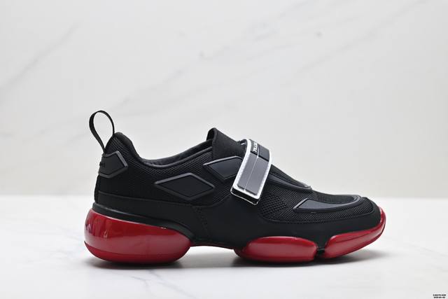 Company Grade Prada Fabric Rubber Thick-Soled Slip-On Breathable Low-Top Casual