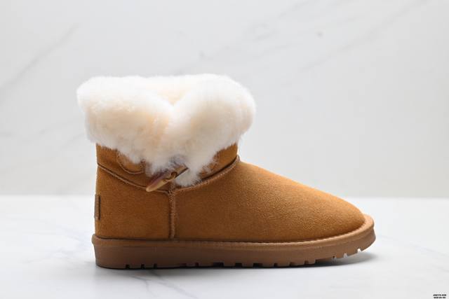 Company-grade Ugg warm, shock-absorbing, fleece-lined, trendy horn buckle, fashi
